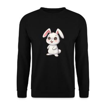 Animal Cartoon Bunny - Unisex Sweatshirt - black - Front - Alina (178cm) & Michal (187cm)