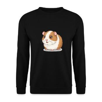 Tier Cartoon Meerschweinchen - Unisex Pullover - Schwarz - Vorne - Alina (178cm) & Michal (187cm)