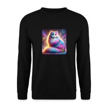 Chat magique de la galaxie dans l’univers - Sweat-shirt Unisexe - noir - Devant - Alina (178cm) & Michal (187cm)