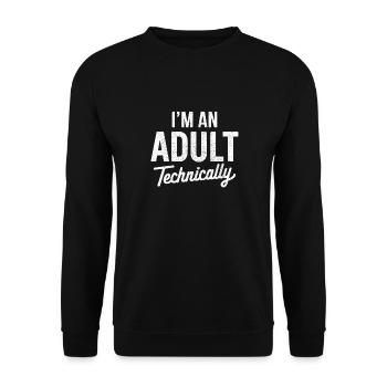 Ich bin ein Erwachsener Technisch lustig Humor zum 18. Geburtstag - Unisex Pullover - Schwarz - Vorne - Alina (178cm) & Michal (187cm)
