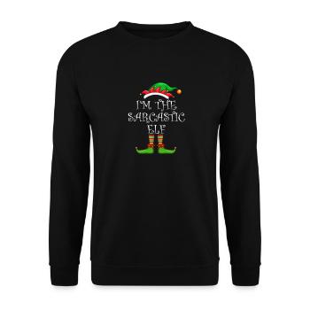 Je suis le Sarcastic Elf Chemise Assortie Famille - Sweat-shirt Unisexe - noir - Devant - Alina (178cm) & Michal (187cm)
