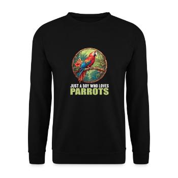 Papageie Papagei - Unisex Pullover - Schwarz - Vorne - Alina (178cm) & Michal (187cm)