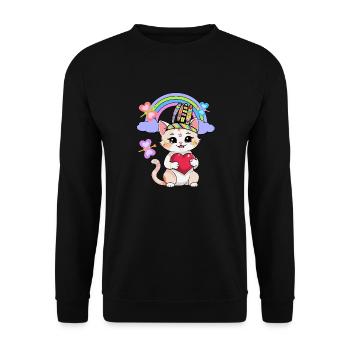 Chats Chat Enfants Enfant Coeur Coeurs - Sweat-shirt Unisexe - noir - Devant - Alina (178cm) & Michal (187cm)