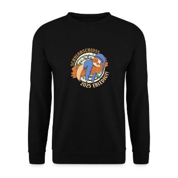 Abi Schulabschluss 2025 Erledigt Abiturient Lustig - Unisex Pullover - Schwarz - Vorne - Alina (178cm) & Michal (187cm)