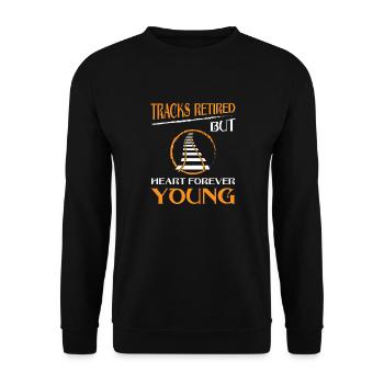 Eisenbahn Zugführer Rente Rentner Zug - Unisex Pullover - Schwarz - Vorne - Alina (178cm) & Michal (187cm)