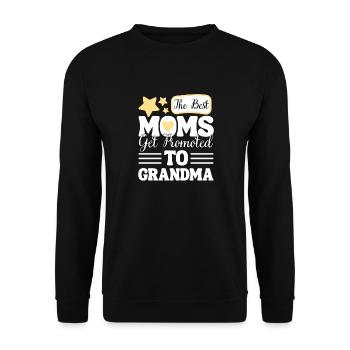 Funny Saying Grandma Promotion - Unisex Sweatshirt - black - Front - Alina (178cm) & Michal (187cm)