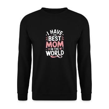 Beste Mama der Welt Mutter Spruch Mom - Unisex Pullover - Schwarz - Vorne - Alina (178cm) & Michal (187cm)