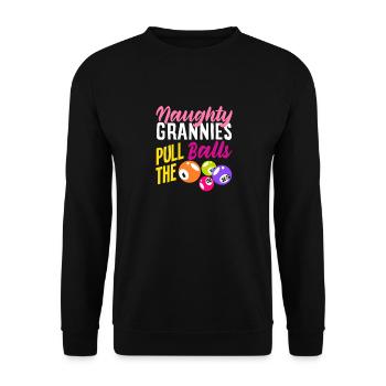Bingo Fun for Naughty Grandmas Draw the Balls - Unisex Sweatshirt - black - Front - Alina (178cm) & Michal (187cm)