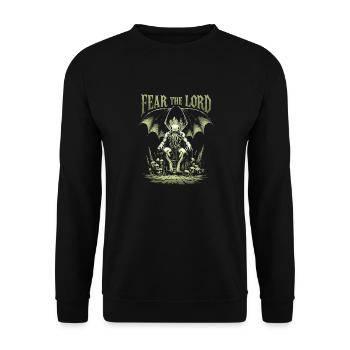 Cthulhu, Craignez le Seigneur, Mythe vintage de Cthulhu - Sweat-shirt Unisexe - noir - Devant - Alina (178cm) & Michal (187cm)