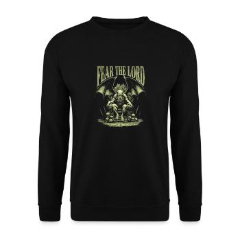Cthulhu, Fear The Lord, Grunge Cthulhu Mythos - Unisex Sweatshirt - black - Front - Alina (178cm) & Michal (187cm)