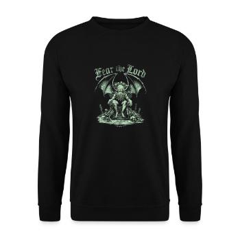 Cthulhu, Fear The Lord, Grunge Cthulhu Mythos - Unisex Sweatshirt - black - Front - Alina (178cm) & Michal (187cm)