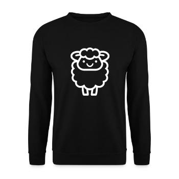 Schaf - Unisex Pullover - Schwarz - Vorne - Alina (178cm) & Michal (187cm)