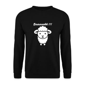 Schaf - Unisex Pullover - Schwarz - Vorne - Alina (178cm) & Michal (187cm)