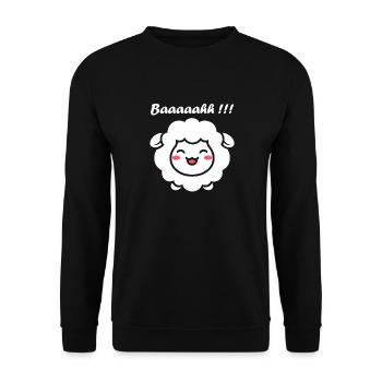 Schaf - Unisex Pullover - Schwarz - Vorne - Alina (178cm) & Michal (187cm)