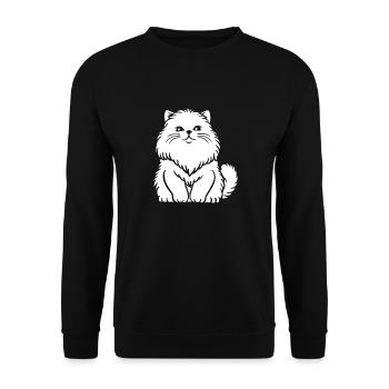 Persian cat - Unisex Sweatshirt - black - Front - Alina (178cm) & Michal (187cm)