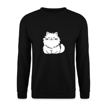 Persian cat - Unisex Sweatshirt - black - Front - Alina (178cm) & Michal (187cm)