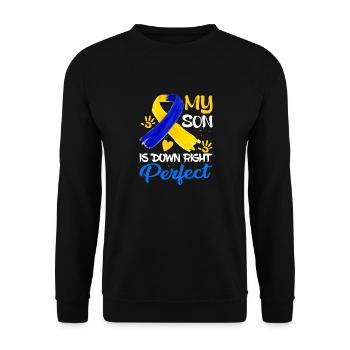 Down syndrome awareness - Unisex Sweatshirt - black - Front - Alina (178cm) & Michal (187cm)