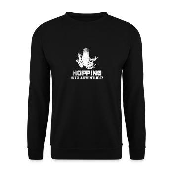Hopping Into Adventure Frogs Nature Joy - Unisex Sweatshirt - black - Front - Alina (178cm) & Michal (187cm)