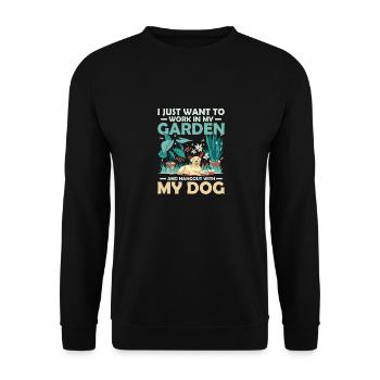 Je veux juste travailler dans mon jardin Jardin Jardin Botanique - Sweat-shirt Unisexe - noir - Devant - Alina (178cm) & Michal (187cm)