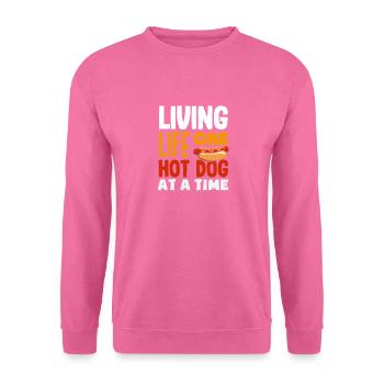 Hot Dog Liebhaber Leben Eins Nach Dem Anderen - Unisex Pullover - Pink - Vorne