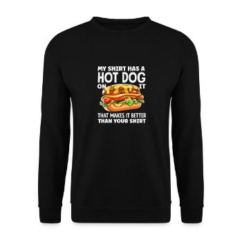 Amateur de hot-dogs Dicton drôle - Sweat-shirt Unisexe - noir - Devant - Alina (178cm) & Michal (187cm)