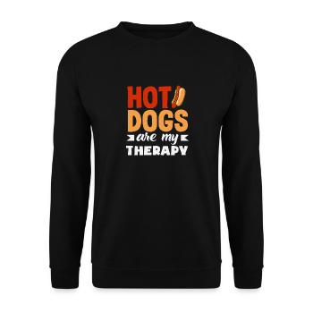 Amateur de hot-dogs Ma thérapie - Sweat-shirt Unisexe - noir - Devant - Alina (178cm) & Michal (187cm)