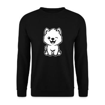 Pomsky - Unisex Pullover - Schwarz - Vorne - Alina (178cm) & Michal (187cm)