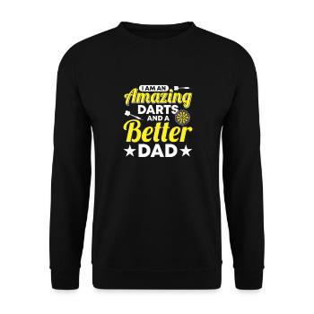 Dart Dartspieler Dartspiel Herren - Unisex Pullover - Schwarz - Vorne - Alina (178cm) & Michal (187cm)