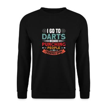 Dart Dartspieler Dartspiel Herren - Unisex Pullover - Schwarz - Vorne - Alina (178cm) & Michal (187cm)