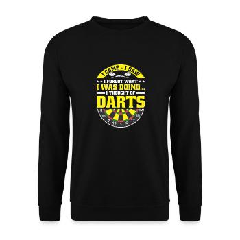 Dart Dartspieler Dartspiel Herren - Unisex Pullover - Schwarz - Vorne - Alina (178cm) & Michal (187cm)
