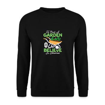 Planter Un Jardin, C’est Croire Jardin Botanique - Sweat-shirt Unisexe - noir - Devant - Alina (178cm) & Michal (187cm)