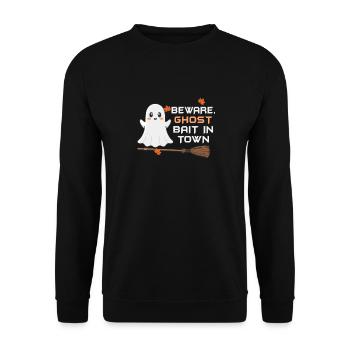 Beware Ghost Bait In Town Spooky - Unisex Sweatshirt - black - Front - Alina (178cm) & Michal (187cm)