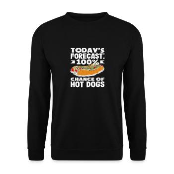 Météo pour les amateurs de hot-dogs 100 % hot-dogs - Sweat-shirt Unisexe - noir - Devant - Alina (178cm) & Michal (187cm)