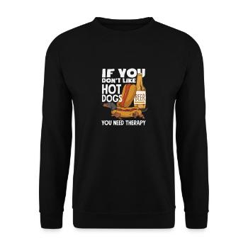 Hot Dog Lover Therapy Humor - Unisex Sweatshirt - black - Front - Alina (178cm) & Michal (187cm)