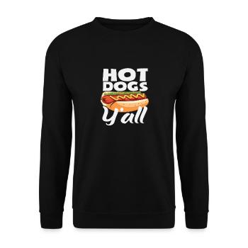 Amateur de hot-dogs Hot Dogs Y’all - Sweat-shirt Unisexe - noir - Devant - Alina (178cm) & Michal (187cm)