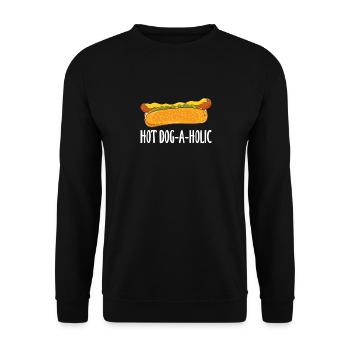 Amateur de hot-dogs hot-dog-a-holic - Sweat-shirt Unisexe - noir - Devant - Alina (178cm) & Michal (187cm)
