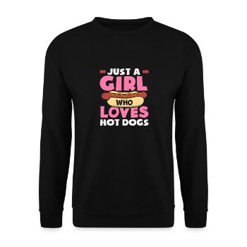 Une fille qui aime les hot-dogs - Sweat-shirt Unisexe - noir - Devant - Alina (178cm) & Michal (187cm)