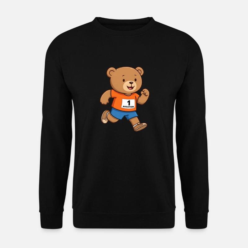 Teddybär Marathonläufer - Unisex Pullover - Schwarz