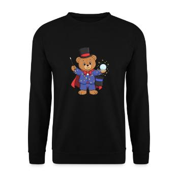 Teddy Bear Wizard - Unisex Sweatshirt - black - Front - Alina (178cm) & Michal (187cm)