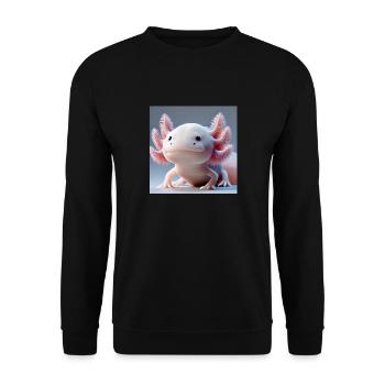 Cute Axolotl – Funny Water Creature - Unisex Sweatshirt - black - Front - Alina (178cm) & Michal (187cm)