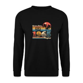 60th Birthday 60 Years Born 1965 Man Woman - Unisex Sweatshirt - black - Front - Alina (178cm) & Michal (187cm)