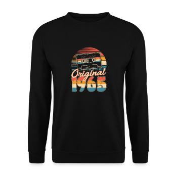 60. Geburtstag 60 Jahre Jahrgang 1965 Mann Frau - Unisex Pullover - Schwarz - Vorne - Alina (178cm) & Michal (187cm)