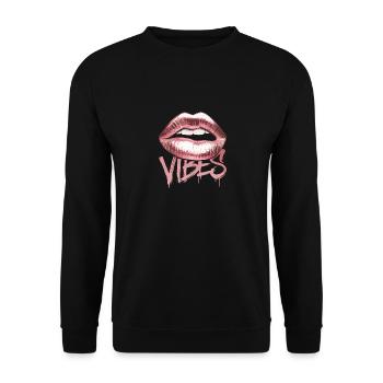 Lips Vibes Stylish art for the trend-conscious - Unisex Sweatshirt - black - Front - Alina (178cm) & Michal (187cm)