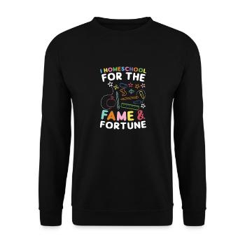 Ich Unterrichte Zuhause Für Ruhm & Reichtum - Unisex Pullover - Schwarz - Vorne - Alina (178cm) & Michal (187cm)