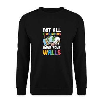 Toutes les salles de classe n’ont pas quatre murs - Sweat-shirt Unisexe - noir - Devant - Alina (178cm) & Michal (187cm)
