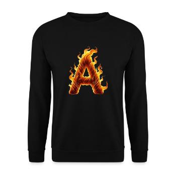 Letter A Flames - Unisex Sweatshirt - black - Front - Alina (178cm) & Michal (187cm)