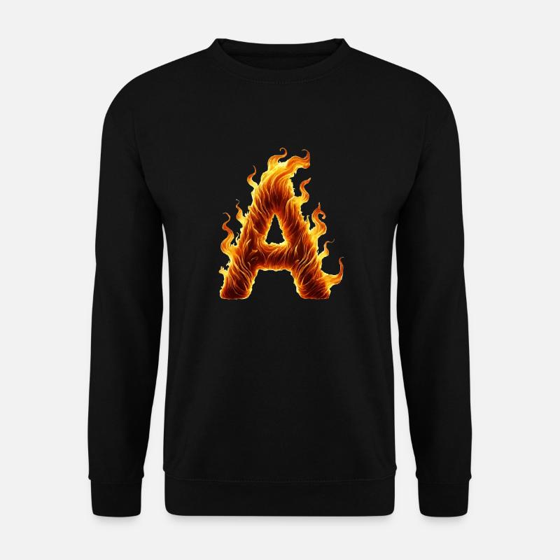 buchstabe a flammen - Unisex Pullover - Schwarz