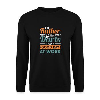 Dart Dartspieler Dartspiel Herren - Unisex Pullover - Schwarz - Vorne - Alina (178cm) & Michal (187cm)
