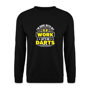 Dart Dartspieler Dartspiel Herren - Unisex Pullover - Schwarz - Vorne - Alina (178cm) & Michal (187cm)