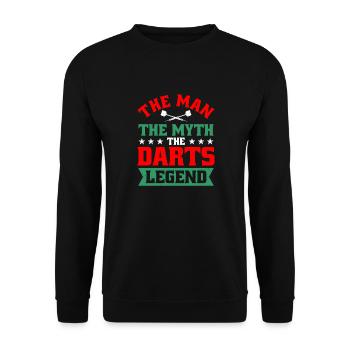Dart Dartspieler Dartspiel Herren - Unisex Pullover - Schwarz - Vorne - Alina (178cm) & Michal (187cm)
